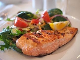 low carb high protein diet-salmon plate