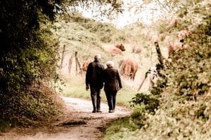 Elderly Exercise Fountain of Youth Elderly couple walking