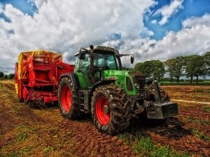 organic verse non-organic Farming tractor
